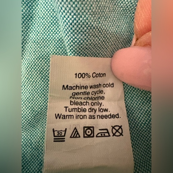 J. Crew Slim Flex Shirt in Rugby Green White - Size S / 14-14.5 - Picture 6 of 6